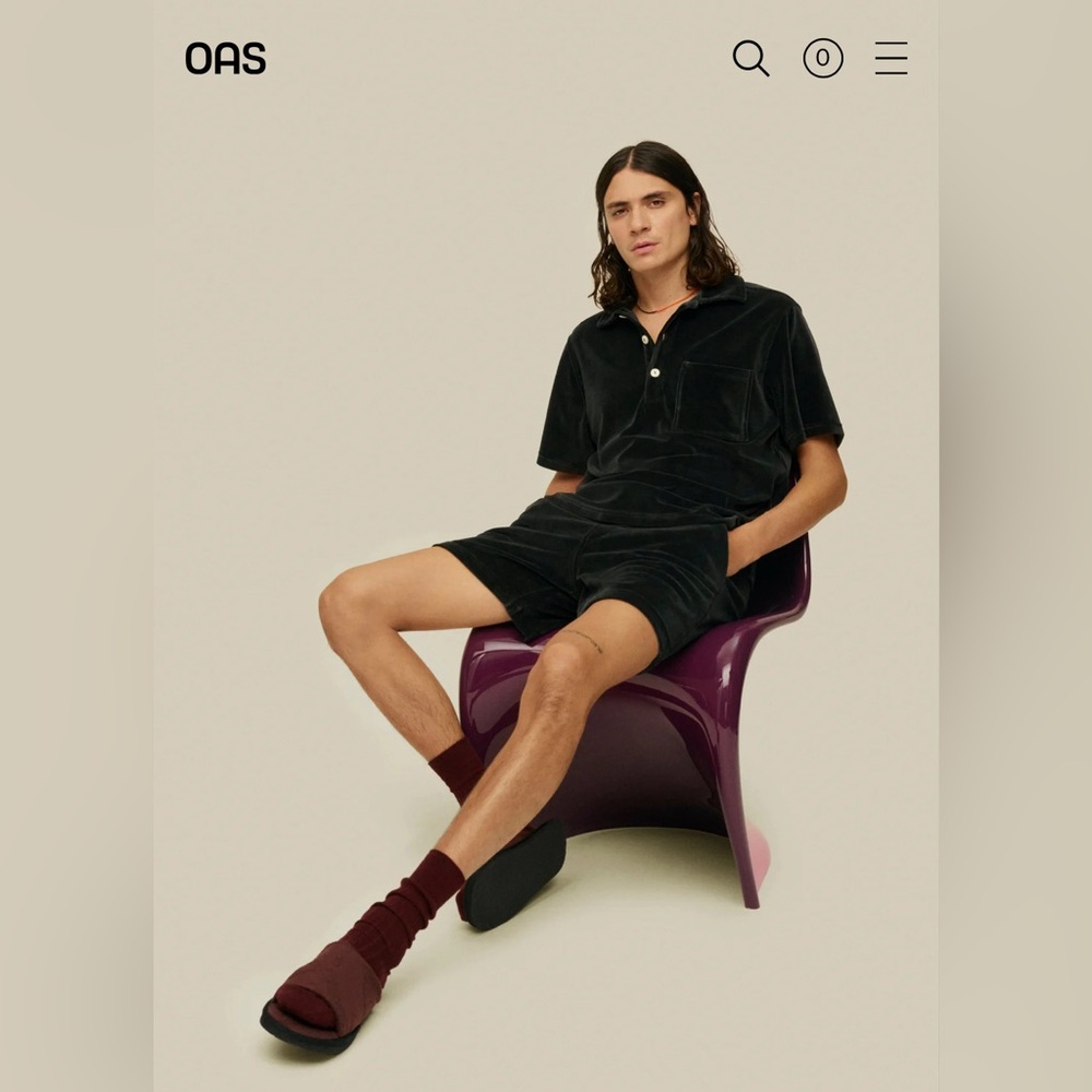 OAS Nearly Black Girona velour shirt Men’s XL